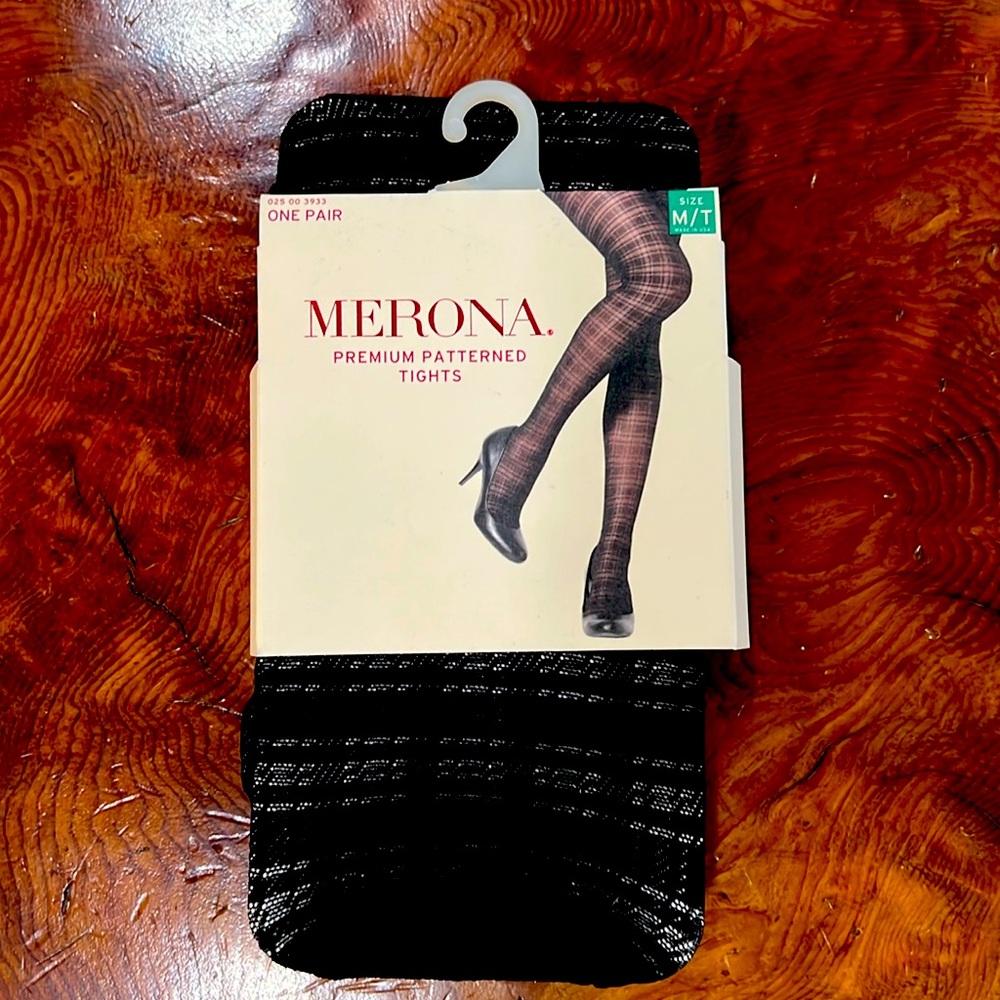Merona Premium Patterned Tights (NWT) - Size M/T